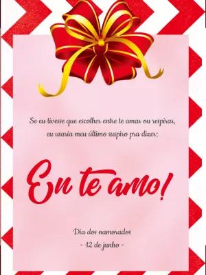 Cartão Dia dos Namorados Romântico para Editar Online