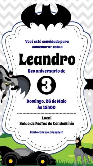 Convite Aniversário Batman Editável Online para Imprimir
