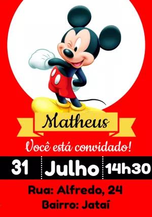 Convite de Aniversário Mickey Mouse para Editar Online