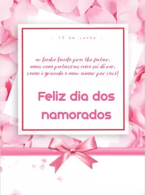 Post Dia dos Namorados Romântico com Flores para Editar Online