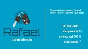 Cartão de Visita Chaveiro Automotivo Moderno para Editar
