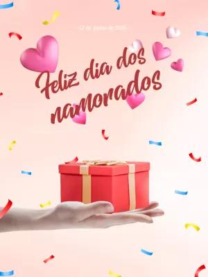 Post Dia dos Namorados com Presente para Editar Online