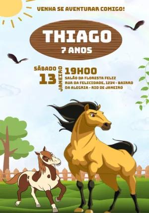 Convite de Aniversário Spirit o Corcel Indomável para Editar