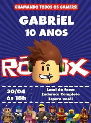 Convite de Aniversário Roblox Gamer para Editar Online