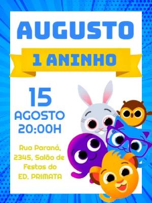 Convite Aniversário Bolofofos com Personagens para Editar