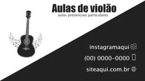 Cartão de Visita Aulas de Violão para Editar Online