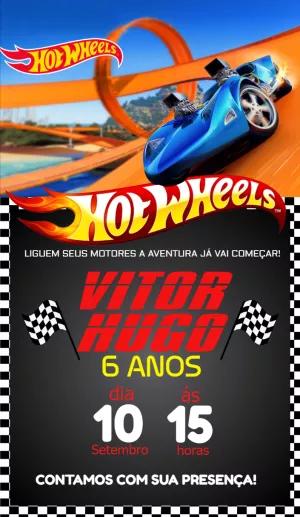 Convite de Aniversário Hot Wheels Radical para Editar Online