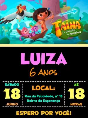 Convite Aniversário Tainá e os Guardiões para Editar Online