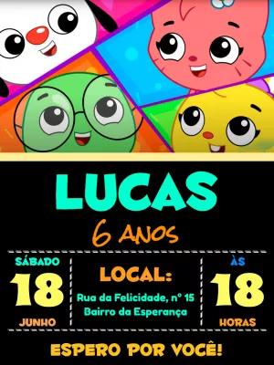 Convite Aniversário Infantil Eu amo Aprender para Editar
