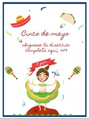 Invitación Fiesta Cinco de Mayo con elementos mexicanos para Editar