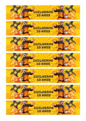 Rótulo de Garrafa Festa Naruto para Editar Online