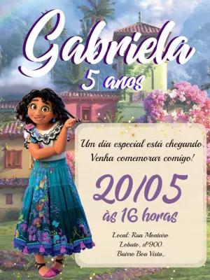 Convite de Aniversário Encanto com Mirabel para Editar Online