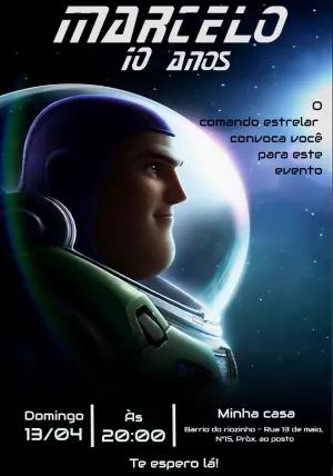 Convite de Aniversário Buzz Lightyear para Editar Online