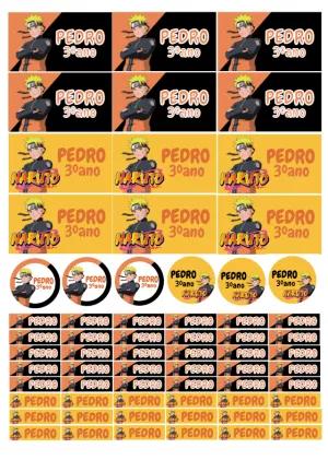 Kit de Etiquetas Escolares Naruto para Editar e Imprimir