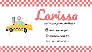 Cartão de Visita Táxi para Mulheres para Editar Online