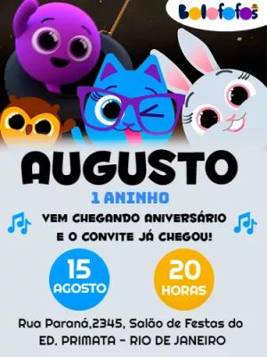 Convite de Aniversário Bolofofos para Editar Online