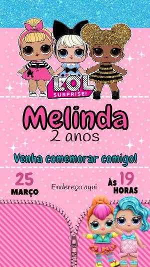 Convite de Aniversário LOL Surprise com Bonecas para Editar