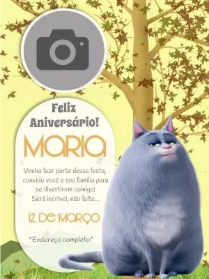 Convite de Aniversário Pets com Foto para Editar Online