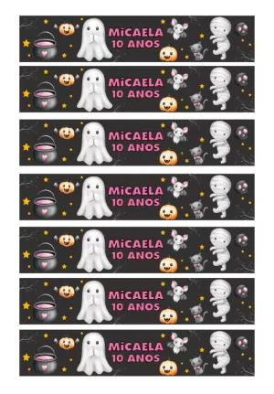 Rótulo Halloween com Personagens Fofos para Editar Online