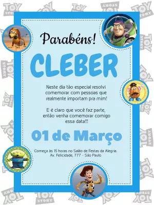 Convite de Aniversário Toy Story com Foto para Editar Online
