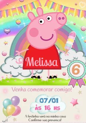 Convite de Aniversário Peppa Pig para Editar Online
