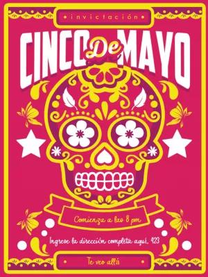 Invitación de Cinco de Mayo con Calavera para Editar Online