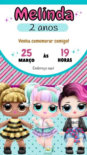 Convite de Aniversário LOL Surprise com Bonecas para Editar