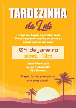 Convite de Aniversário Tardezinha Editável Online