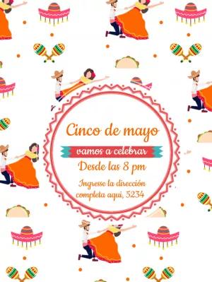 Invitación de Cinco de Mayo con Bailarines para Editar Online