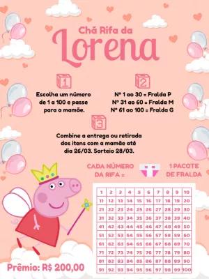 Chá Rifa Peppa Pig Fada para Editar Online e Imprimir
