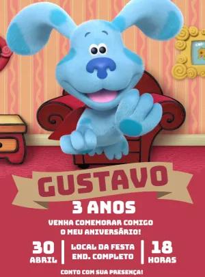Convite de Aniversário Pistas de Blue Editável Online