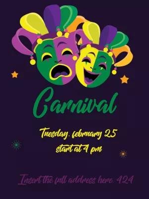 Carnival Masks Party Invitation to Edit Online