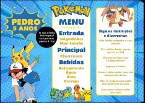 Menu de Aniversário Pokémon para Editar Online