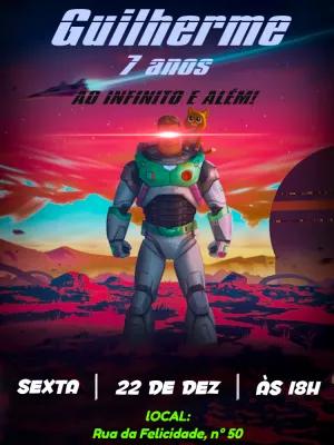 Convite de Aniversário Buzz Lightyear para Editar Online