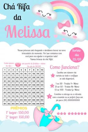 Chá Rifa Chuva de Amor Editável Online para Imprimir