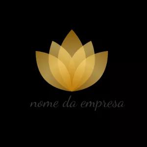 Logo Flor de Lótus Dourada Editável para sua Empresa
