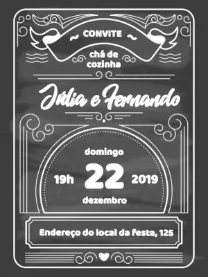 Convite Chá de Cozinha Quadro Negro para Editar Online