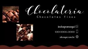 Cartão de Visita Chocolateria Elegante para Editar Online