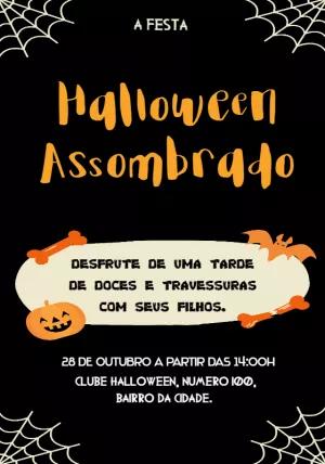 Convite de Halloween Assombrado com Abóbora para Editar Online