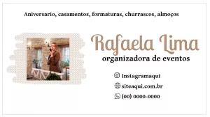 Cartão de Visita Organizadora de Eventos para Editar Online