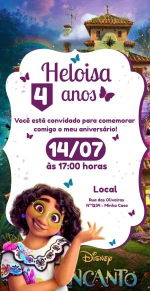 Convite de Aniversário Encanto com Mirabel para Editar Online