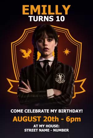 Wednesday Addams Birthday Invitation to Edit Online