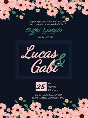 Convite de Casamento Floral Elegante para Editar Online