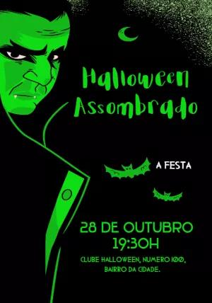 Convite de Halloween Assombrado com Vampiro para Editar Online