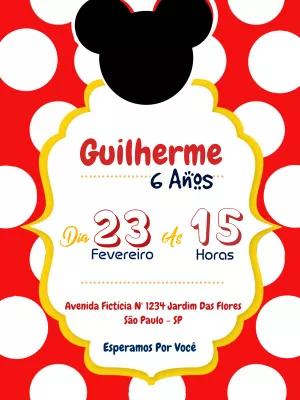 Convite de Aniversário Mickey Mouse para Editar Online