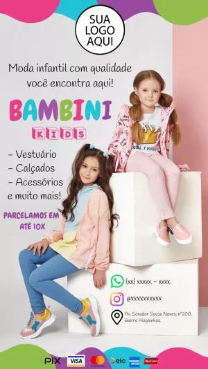 Story Editável para Loja de Roupa Infantil para Divulgar