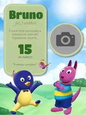 Convite de Aniversário Backyardigans com Foto para Editar