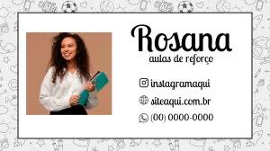 Cartão de Visita Aulas de Reforço com Foto para Editar Online
