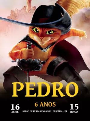 Convite de Aniversário Gato de Botas para Editar Online