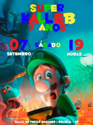 Convite de Aniversário do Luigi para Editar Online e Imprimir